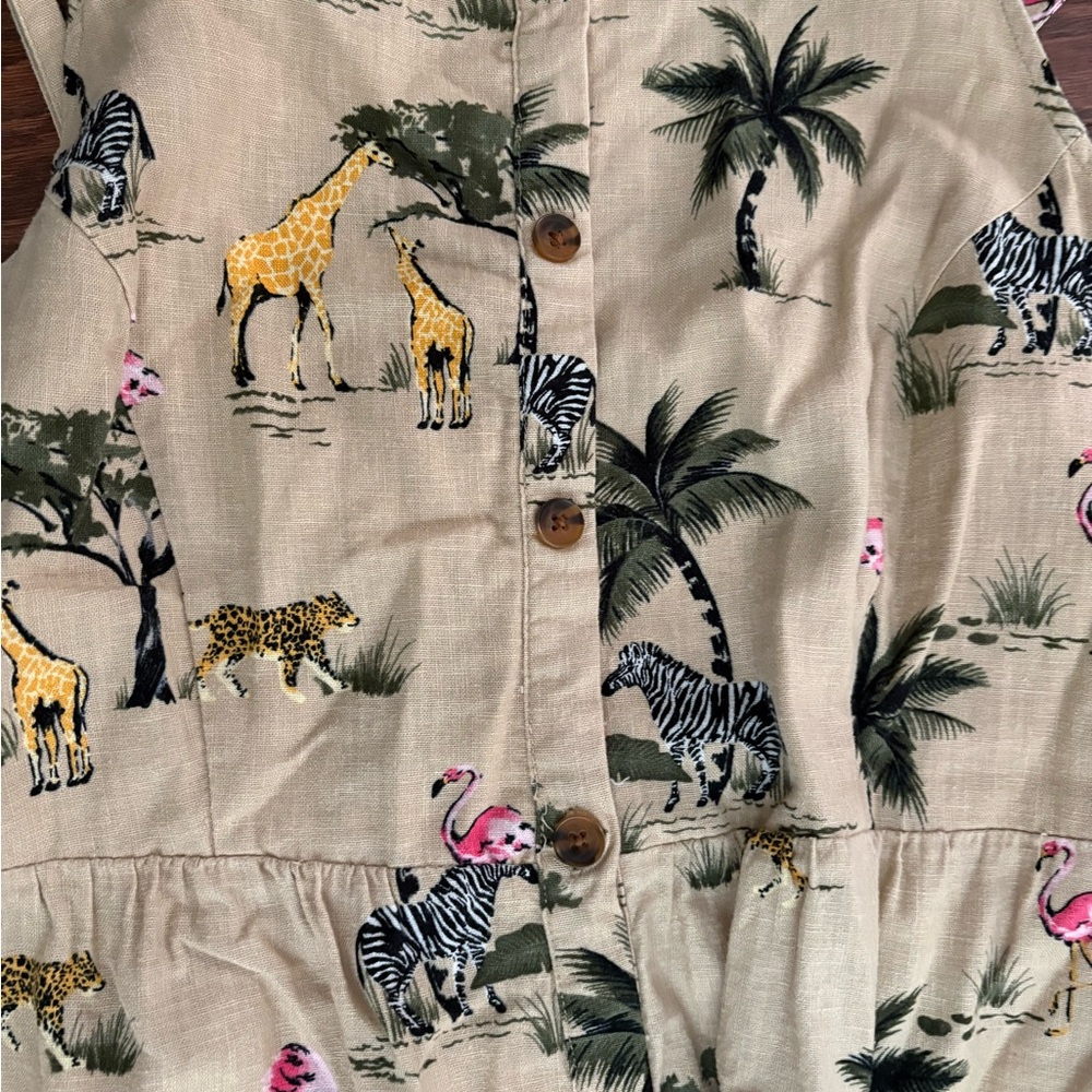 Old Navy Beige and Olive Safari-Print Maxi Dress - Picture 3 of 5